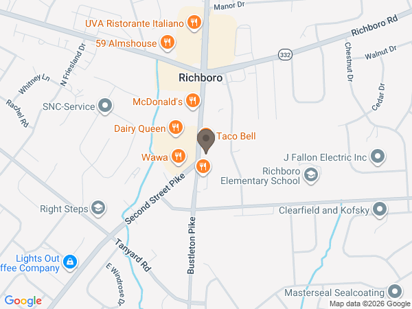 Map showing location of Campbell & Thomas Funeral Home