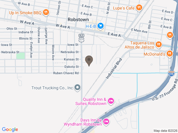 Map showing location of Ramon Funeral Home