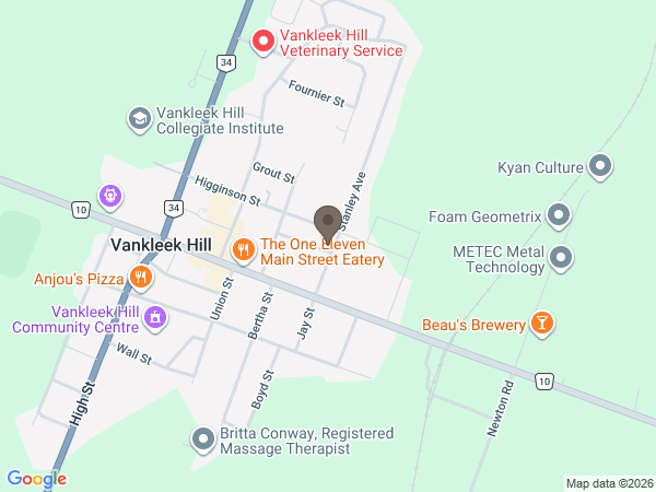 Map showing location of Hillcrest Funeral Home