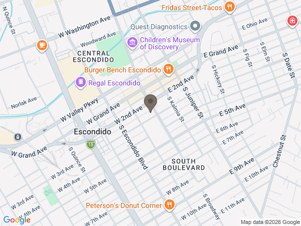 Map showing location of Alhiser-Comer Mortuary