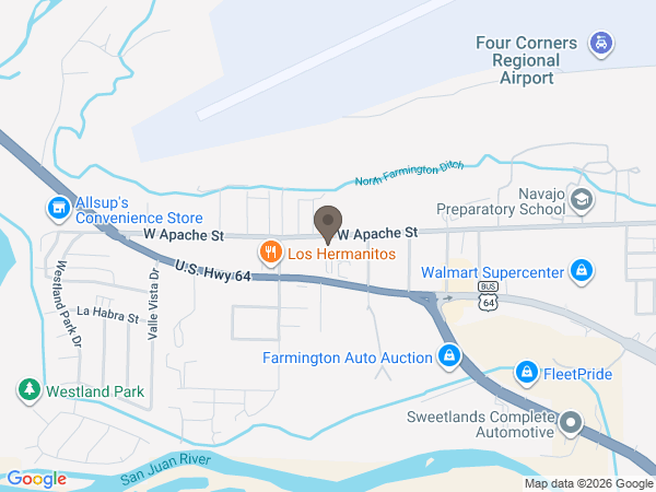 Map showing location of Farmington Funeral Home