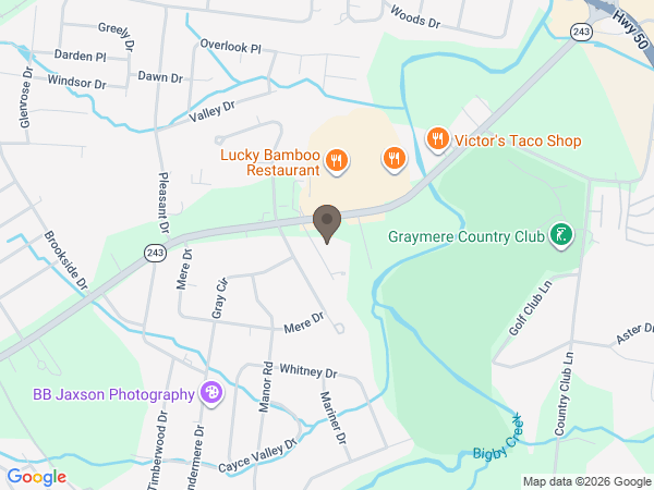 Map showing location of Williams Funeral Home