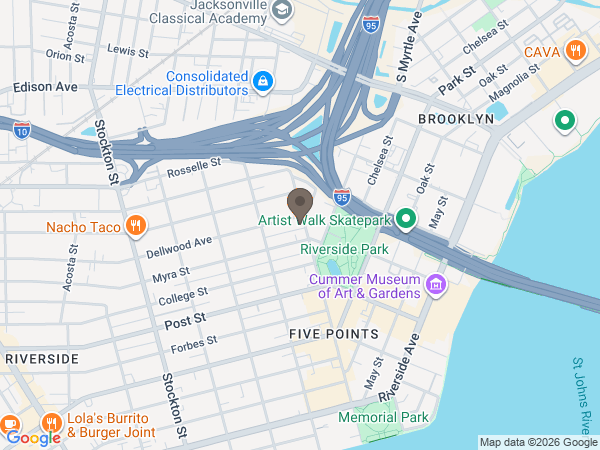 Map showing location of Schnauss North East Florida Funeral Home