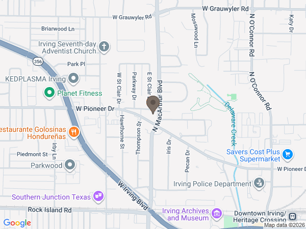 Map showing location of Brown's Memorial Funeral Home
