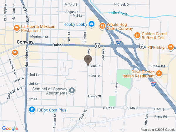 Map showing location of Mcnutt Funeral Home
