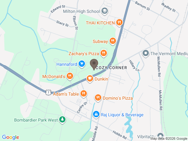 Map showing location of Vermont Funeral Homes: Catamount