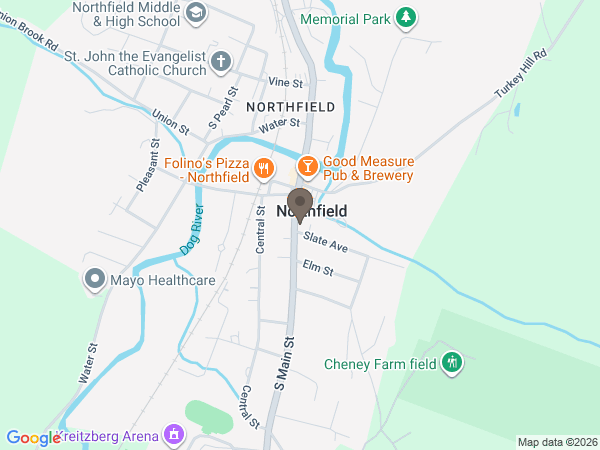Map showing location of Vermont Funeral Homes: Kingston