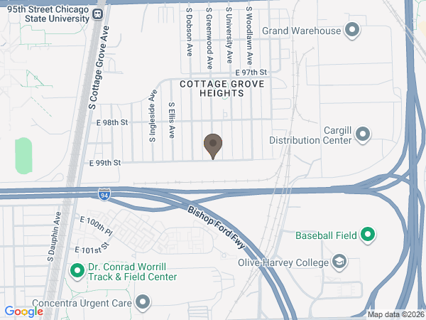Map showing location of Krueger Funeral Home