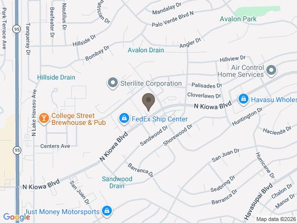 Map showing location of Desert Lawn Funeral Home: Lake Havasu