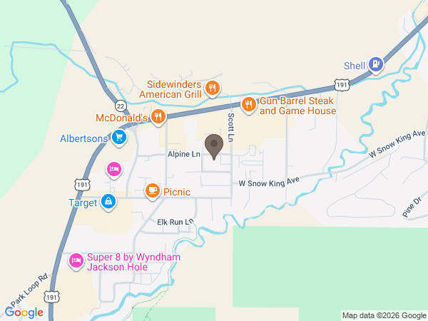 Map showing location of Grand Teton Funeral Home: Jackson