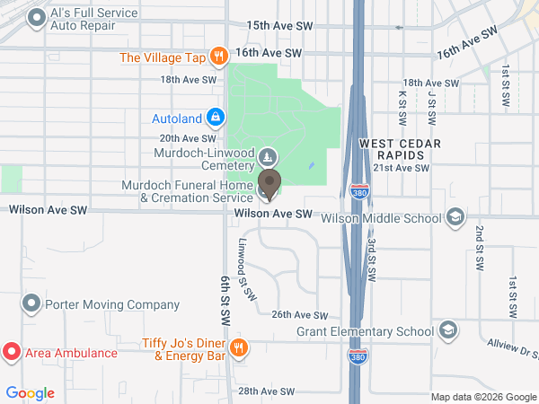 Map showing location of Murdoch Funeral Homes & Cremation Service