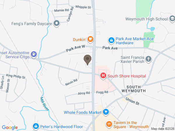 Map showing location of Keohane: South Weymouth