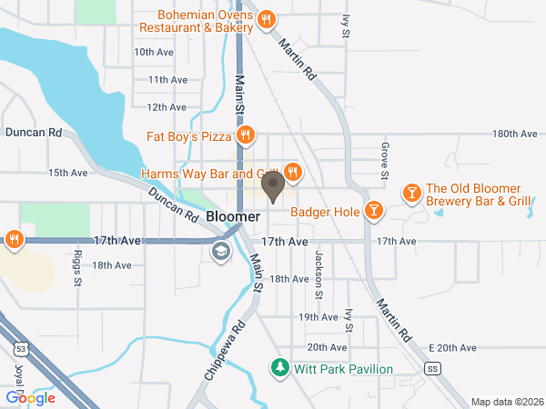 Map showing location of Olson Funeral Home and Cremation Center