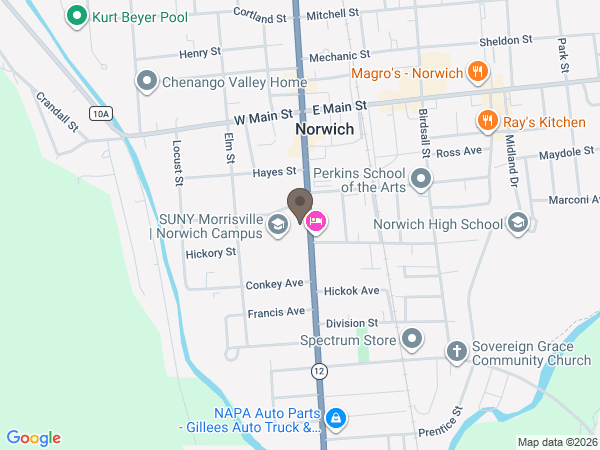 Map showing location of Wilson Funeral Home