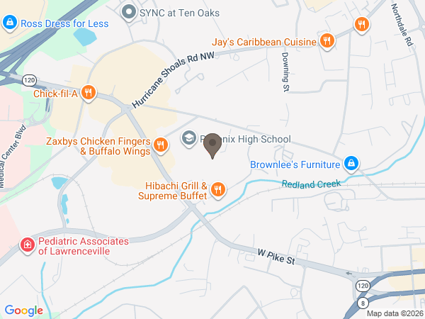 Map showing location of Soothing Streams Pet Services