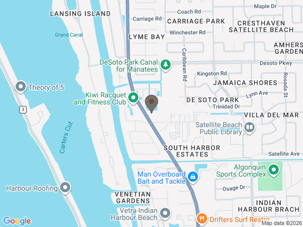 Map showing location of Beach Funeral Homes - East
