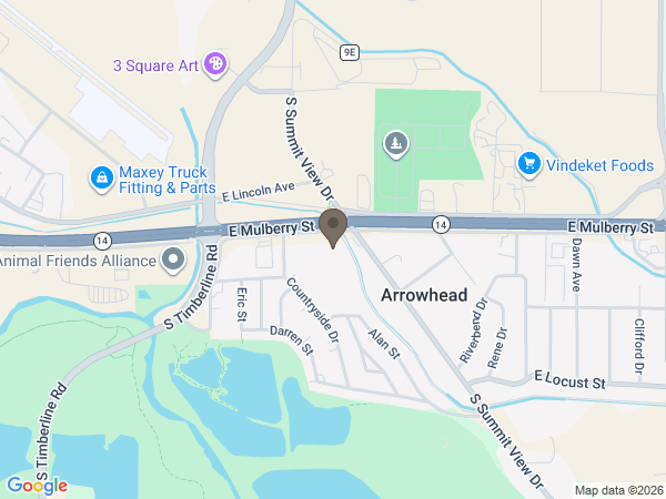 Map showing location of Vessey Funeral Service - Ft. Collins