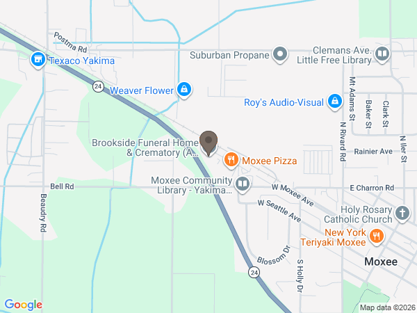 Map showing location of Brookside Funeral Home & Crematory: Moxee