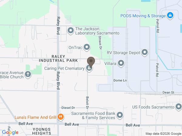 Map showing location of Affordable Cremation & Funeral Center - North