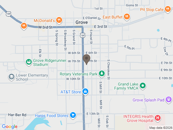 Map showing location of Worley Luginbuel Funeral Home