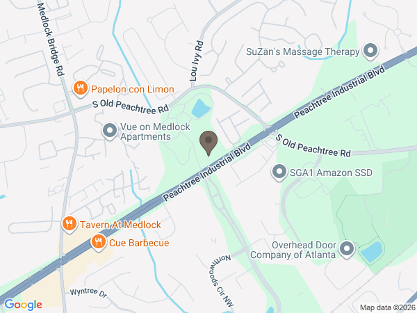 Map showing location of Crowell Brothers Funeral Home- Peachtree Memorial Park