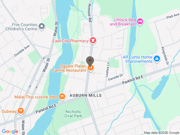 Map showing location of Ashburnham Funeral Home & Reception Centre