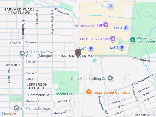 Map showing location of DW Brooks Funeral Home