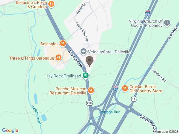 Map showing location of Rader Funeral Home