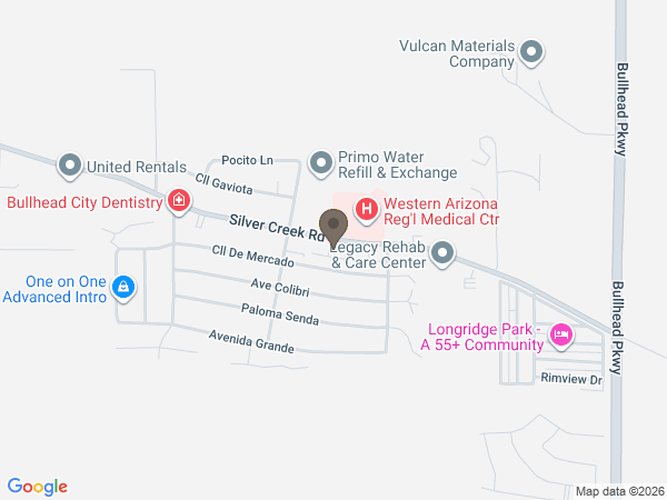 Map showing location of Desert Lawn Funeral Home: Bullhead