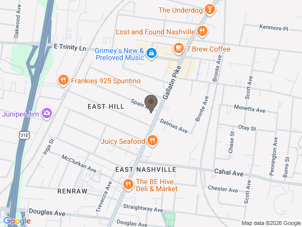 Map showing location of Phillips-Robinson Funeral Home