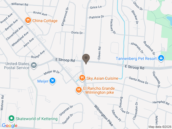 Map showing location of Routsong Funeral Home