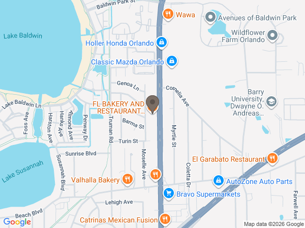 Map showing location of Baldwin Brothers: Orlando