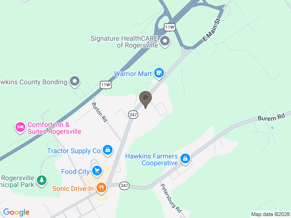 Map showing location of Christian-Sells Funeral Home