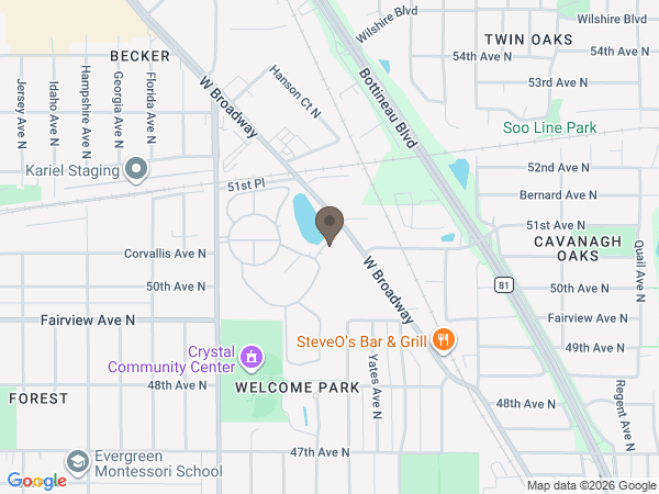 Map showing location of Washburn-McReavy Glen Haven Chapel