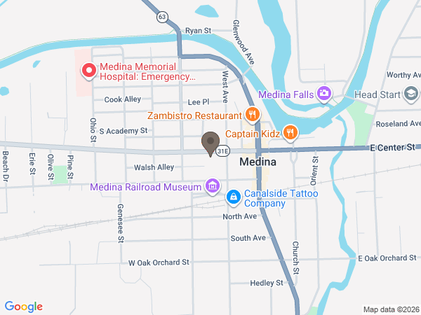 Map showing location of Cooper Funeral Home