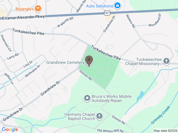 Map showing location of Cremation by Grandview