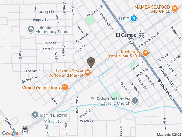 Map showing location of Wheeler Funeral Home