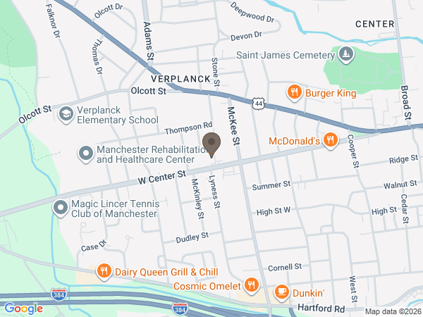 Map showing location of John F. Tierney Funeral Home