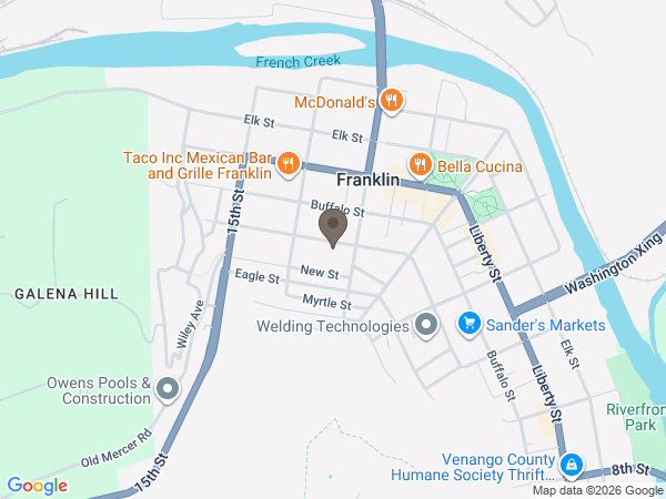 Map showing location of Gardinier Warren Funeral Home