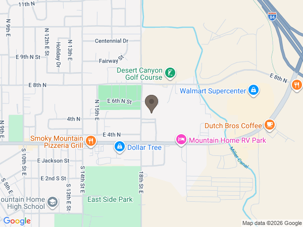 Map showing location of Rost Funeral Home and Crematory