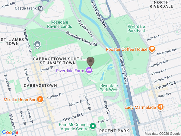 Map showing location of Toronto Necropolis Cemetery