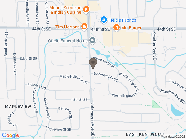 Map showing location of Matthysse Kuiper Degraff Funeral Homes