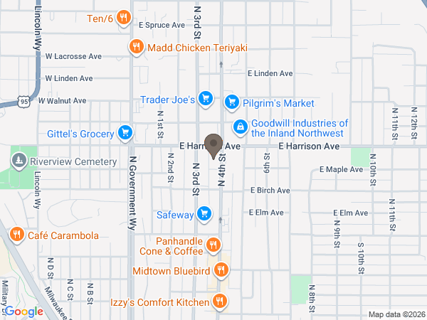 Map showing location of English Funeral Chapel & Crematory