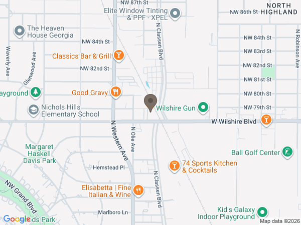 Map showing location of Oklahoma City Cremation
