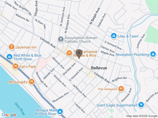Map showing location of Lawrence T Miller Funeral Home Inc
