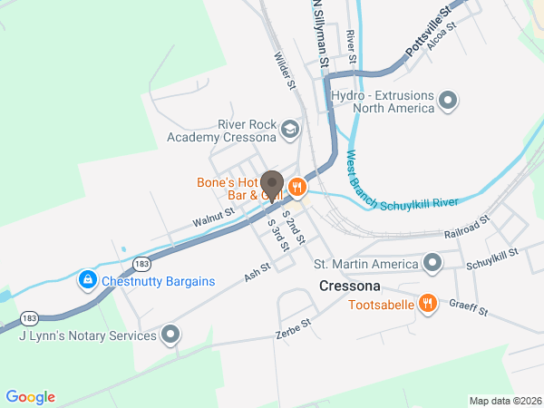 Map showing location of Ebling Funeral Home