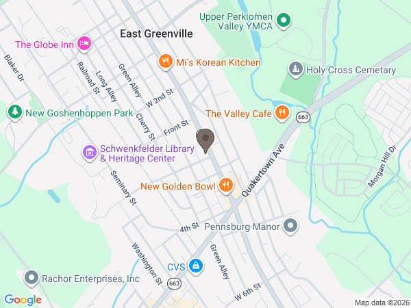 Map showing location of Falk Funeral Homes & Crematory: Pennsburg