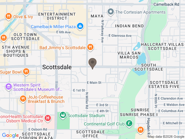 Map showing location of Messinger Mortuary