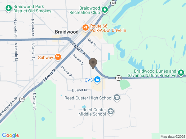 Map showing location of R.W. Patterson Funeral Home