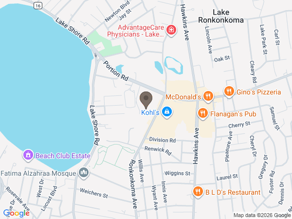 Map showing location of Moloney Funeral Home: Lake Ronkonkoma